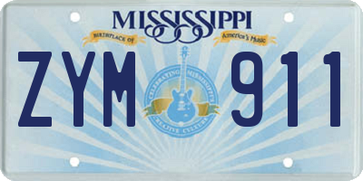 MS license plate ZYM911