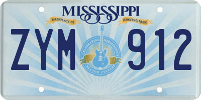 MS license plate ZYM912