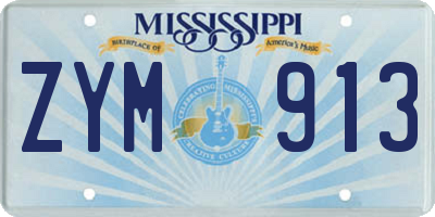 MS license plate ZYM913