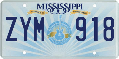 MS license plate ZYM918