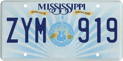 MS license plate ZYM919