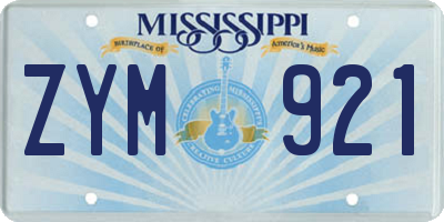 MS license plate ZYM921