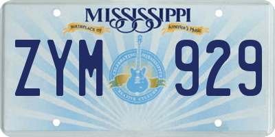 MS license plate ZYM929