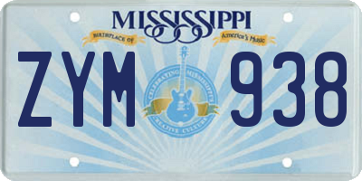 MS license plate ZYM938