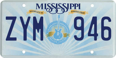 MS license plate ZYM946