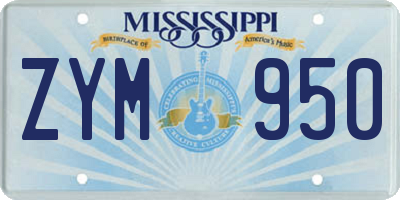 MS license plate ZYM950