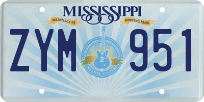 MS license plate ZYM951