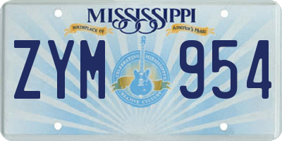 MS license plate ZYM954