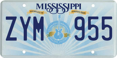 MS license plate ZYM955