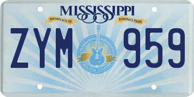 MS license plate ZYM959