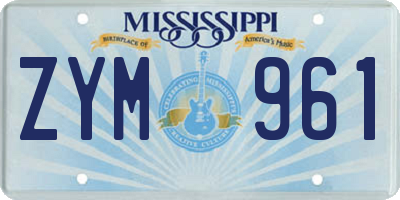 MS license plate ZYM961