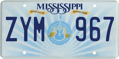 MS license plate ZYM967