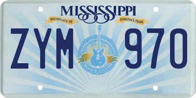 MS license plate ZYM970