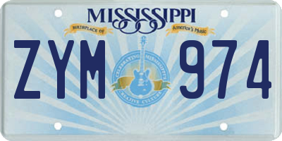 MS license plate ZYM974