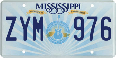 MS license plate ZYM976