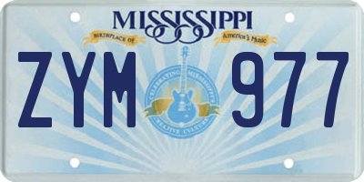 MS license plate ZYM977