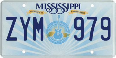 MS license plate ZYM979