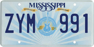 MS license plate ZYM991