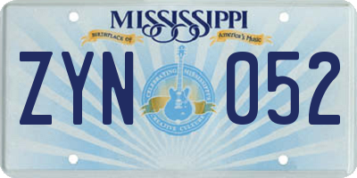MS license plate ZYN052
