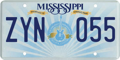 MS license plate ZYN055