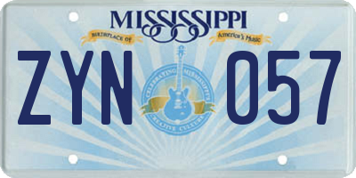 MS license plate ZYN057