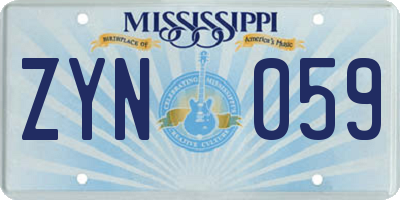 MS license plate ZYN059