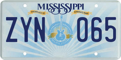 MS license plate ZYN065