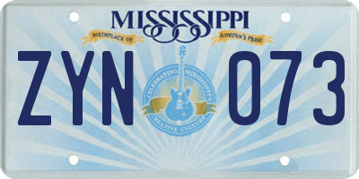 MS license plate ZYN073