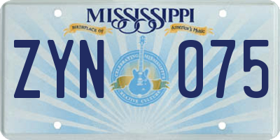 MS license plate ZYN075