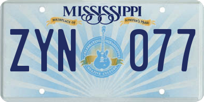 MS license plate ZYN077