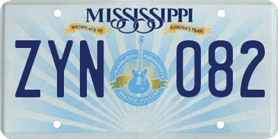 MS license plate ZYN082