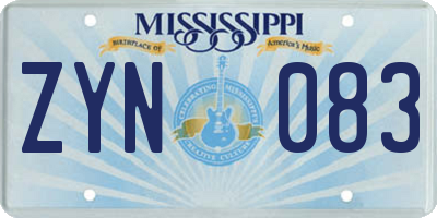 MS license plate ZYN083