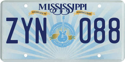 MS license plate ZYN088