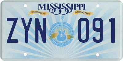 MS license plate ZYN091