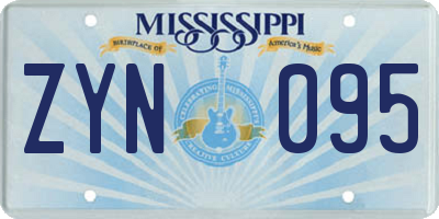 MS license plate ZYN095