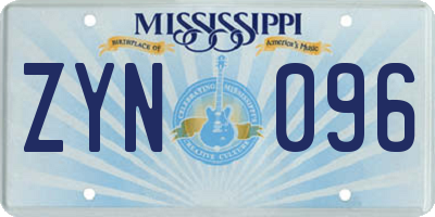 MS license plate ZYN096
