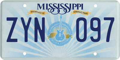MS license plate ZYN097