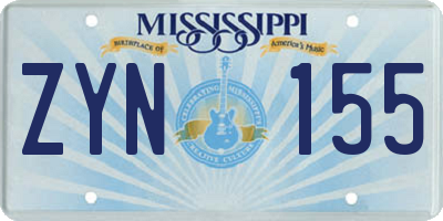 MS license plate ZYN155