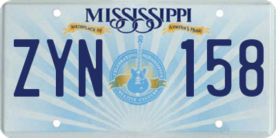 MS license plate ZYN158