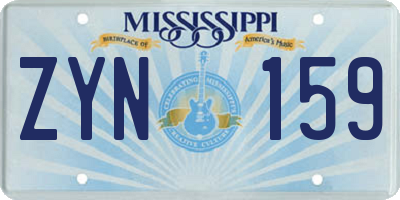 MS license plate ZYN159