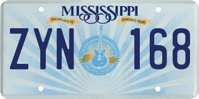 MS license plate ZYN168