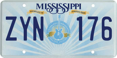 MS license plate ZYN176