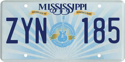 MS license plate ZYN185