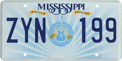 MS license plate ZYN199