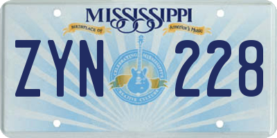 MS license plate ZYN228
