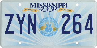 MS license plate ZYN264