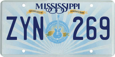 MS license plate ZYN269
