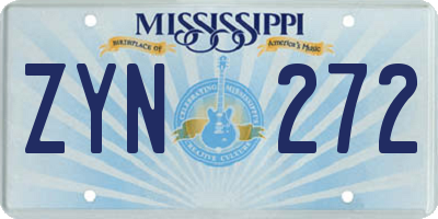 MS license plate ZYN272