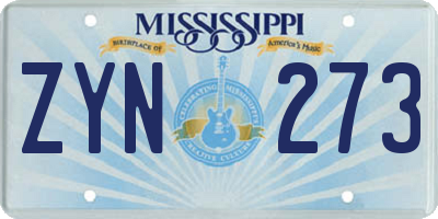 MS license plate ZYN273