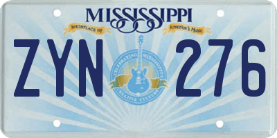 MS license plate ZYN276